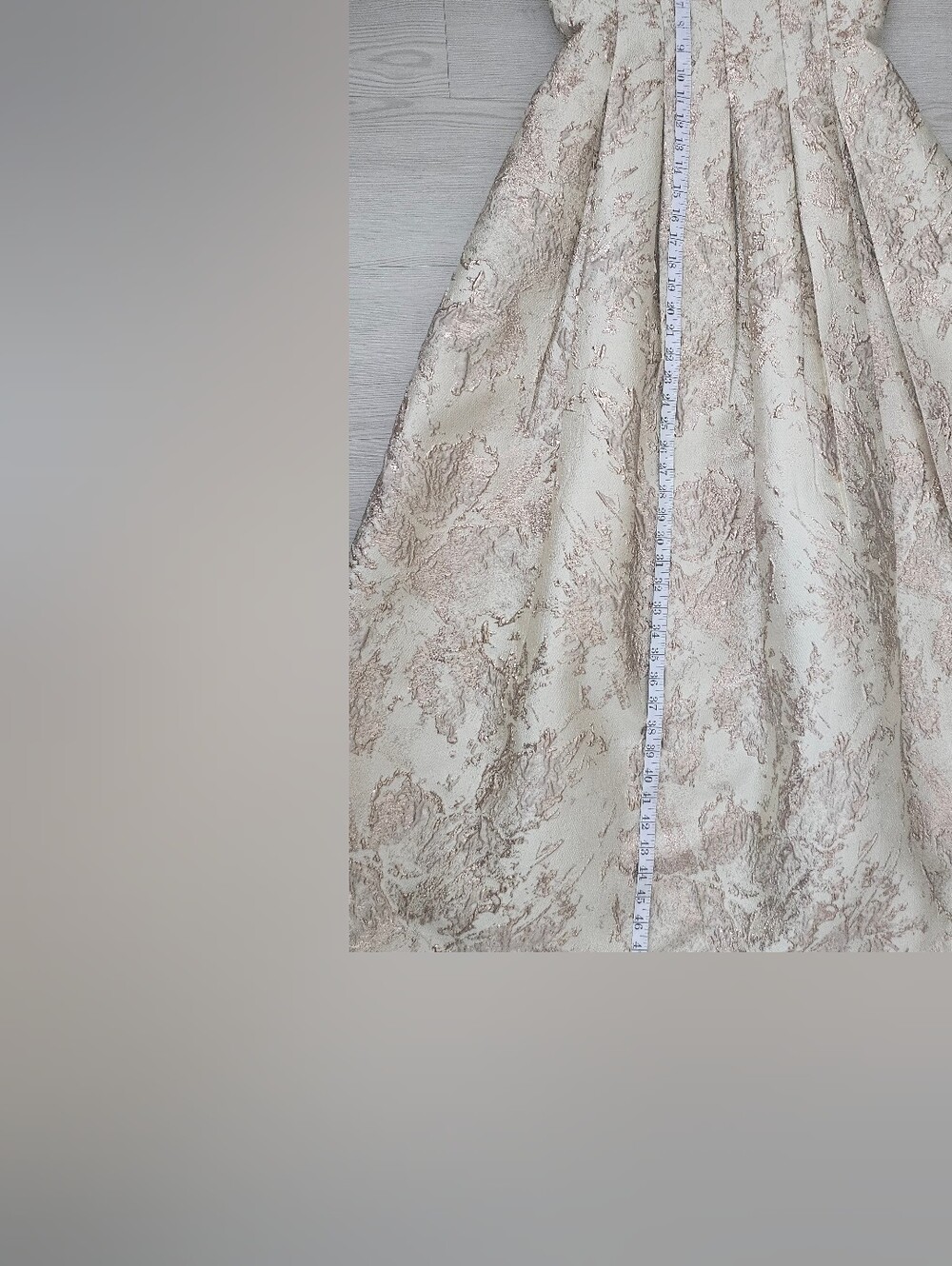 Xscape Strapless Gold and Cream Brocade Gown - Picture 9 of 12